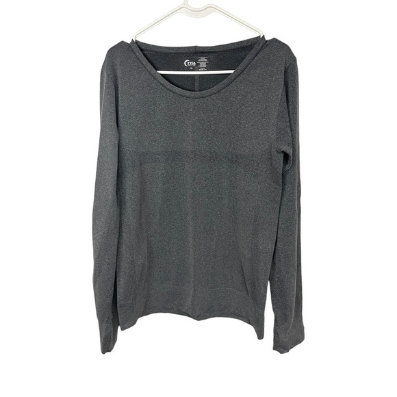 Zyia Active Grey Heathered Performance Long Sleeved Tee, XL - Picture 1 of 6